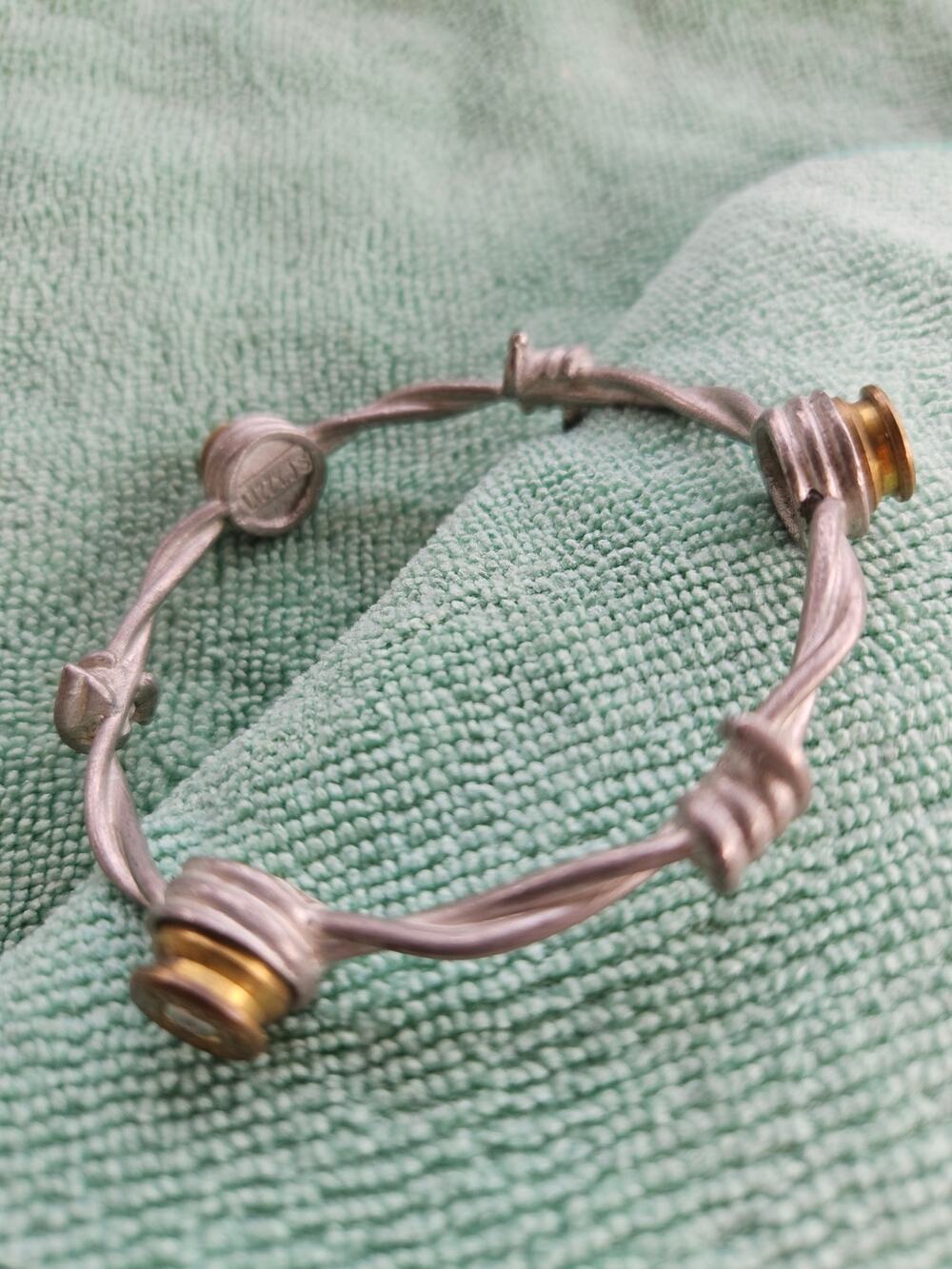 Barbed wire and bullet Lizzy J's bracelet